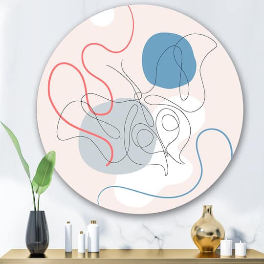 Designart - Butterfly One Line Drawing On Cubism Shapes II